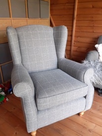 grey armchair next